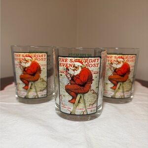 Norman Rockwell “Santa at the Map” Glass